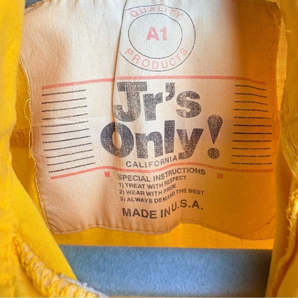 Vintage Jr’s Only! California Bright Yellow Oversized Button-Up Shirt USA Sz M - Picture 3 of 7